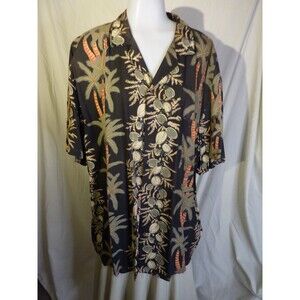 Diamond Head Shirt-Made in Hawaii-Blue-Trees & Coconut Design-Pocket-sz XXL